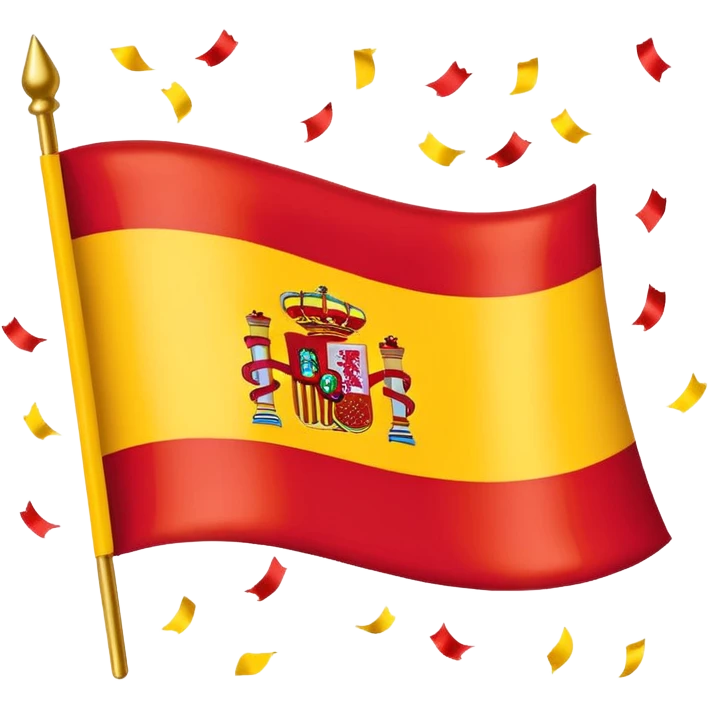 Spain flag with confetti emoji