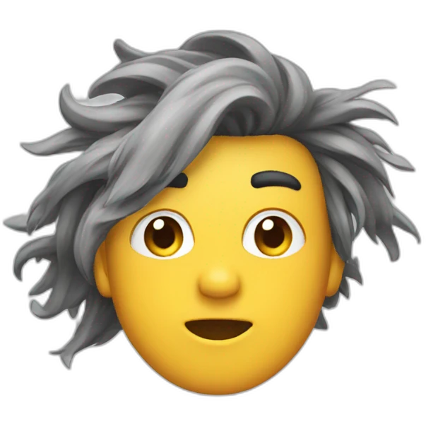 Wind blow hair emoji