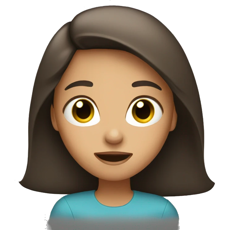Brunette girl singing emoji