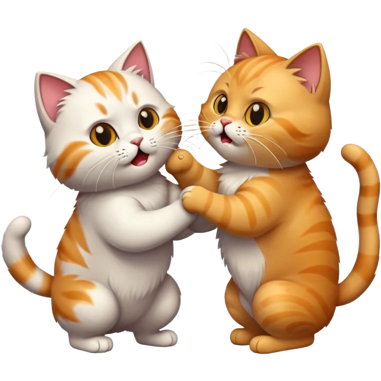 Two cats fighting emoji