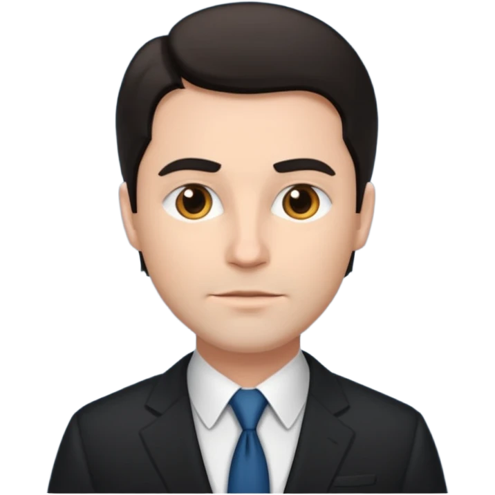 Create a white man with dark air lawer emoji
