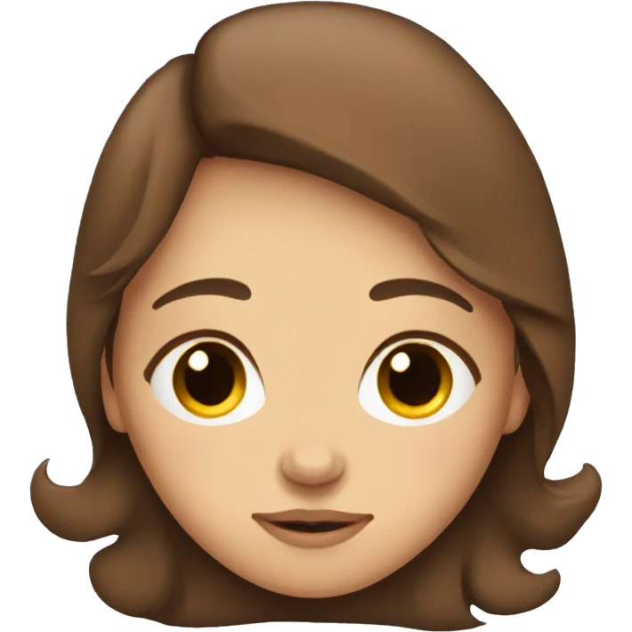 brown haired girl with brown eyes sleeping emoji
