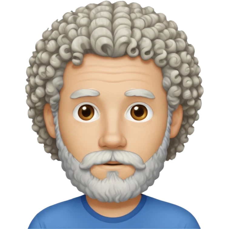 white bearded and curly haired emoji