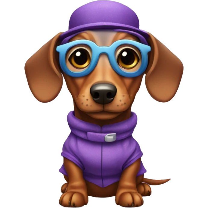 A dachshund with a funny costume  emoji