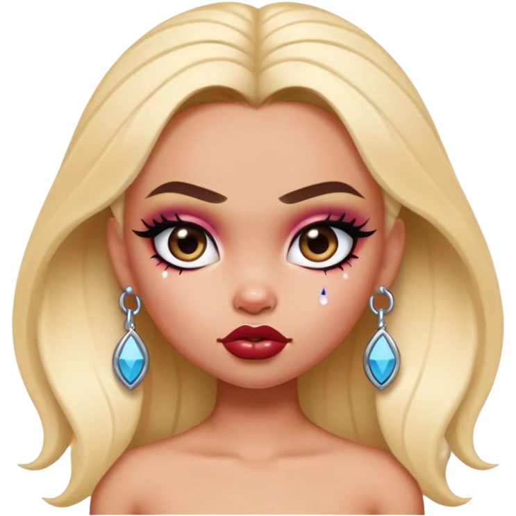 pretty bratz baddie, face piercings emoji