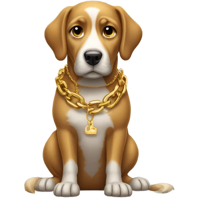 Dog with a gold chain emoji