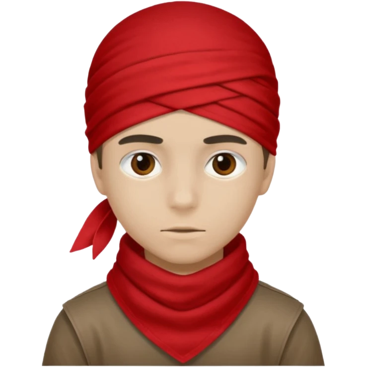 boy eyes covered with red bandana emoji
