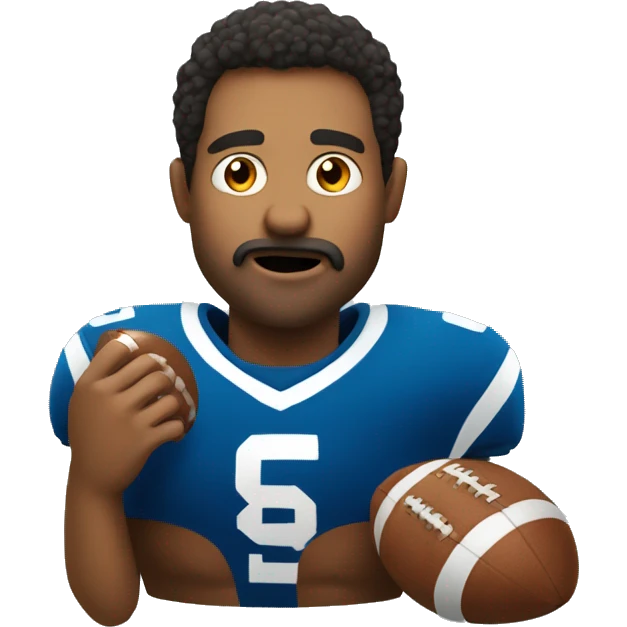 a man eating a fottball emoji