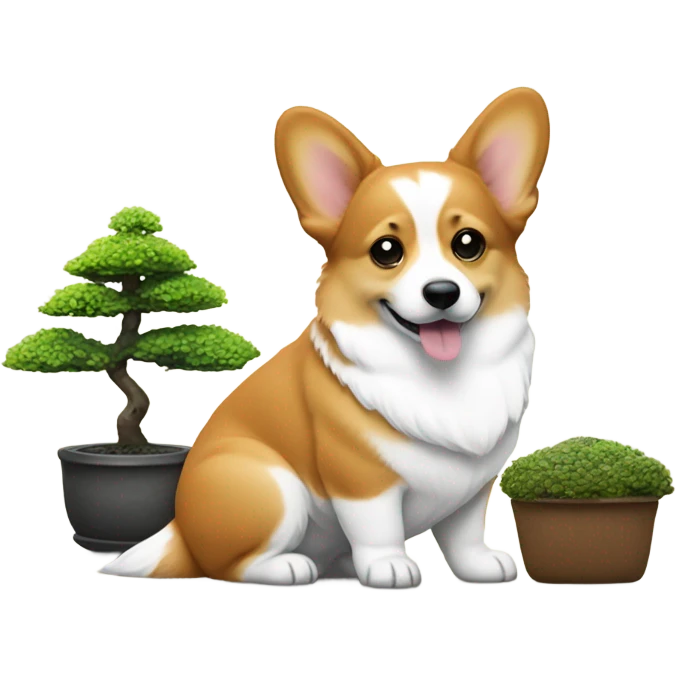 Corgi with a bonsai tree  emoji