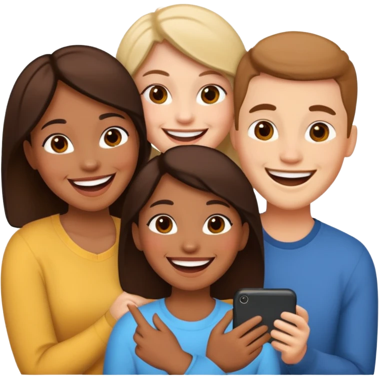 Three friends talking emoji