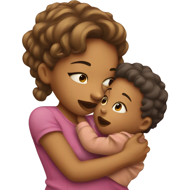 Girl kissing a baby  emoji
