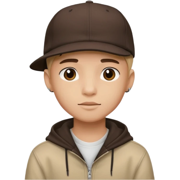 handsome boy with cap hip hop only neck  emoji