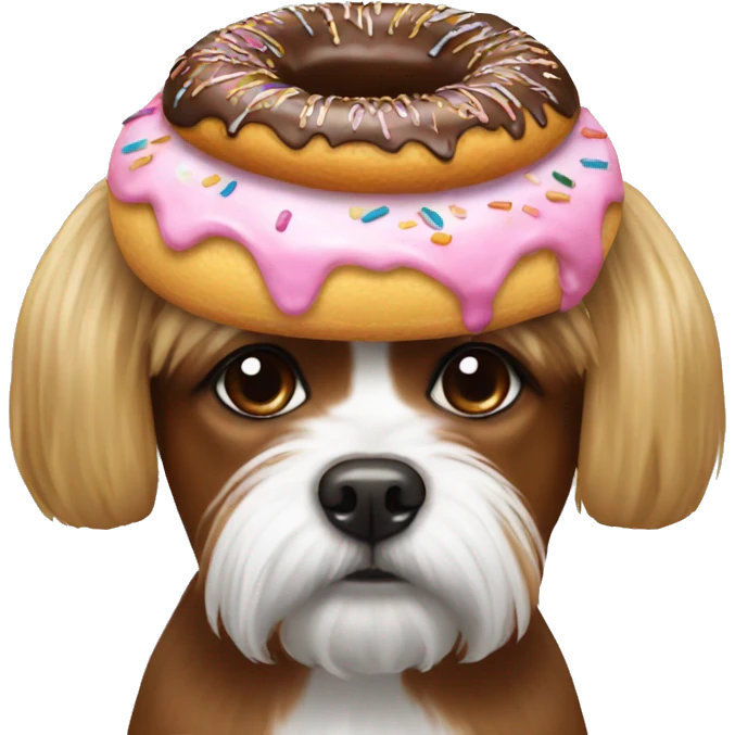 shitzu with doughnut on head emoji