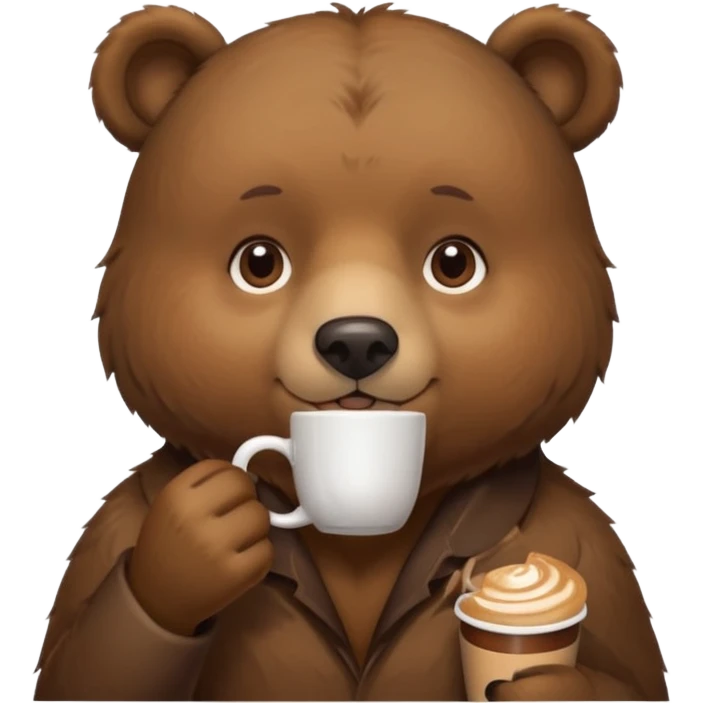 a bear drinking a cup of coffee  emoji