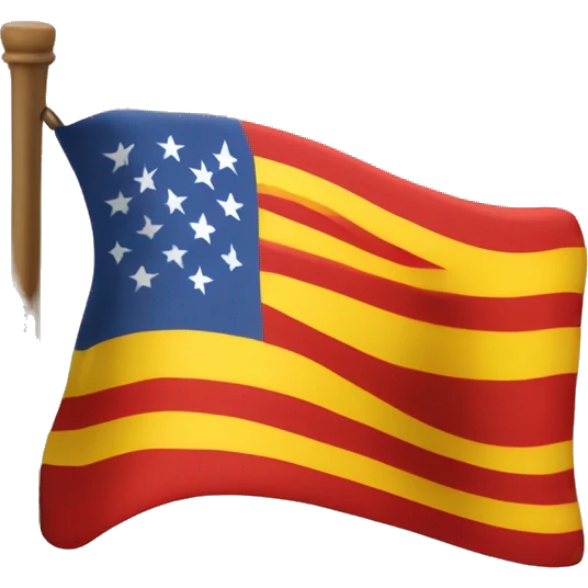 Es emoji de una bandera sin mástil de con el orden de barras horizontales de colores siguiente: amarillo, rojo, amarillo, rojo, amarillo, rojo, amarillo, rojo y amarillo. emoji