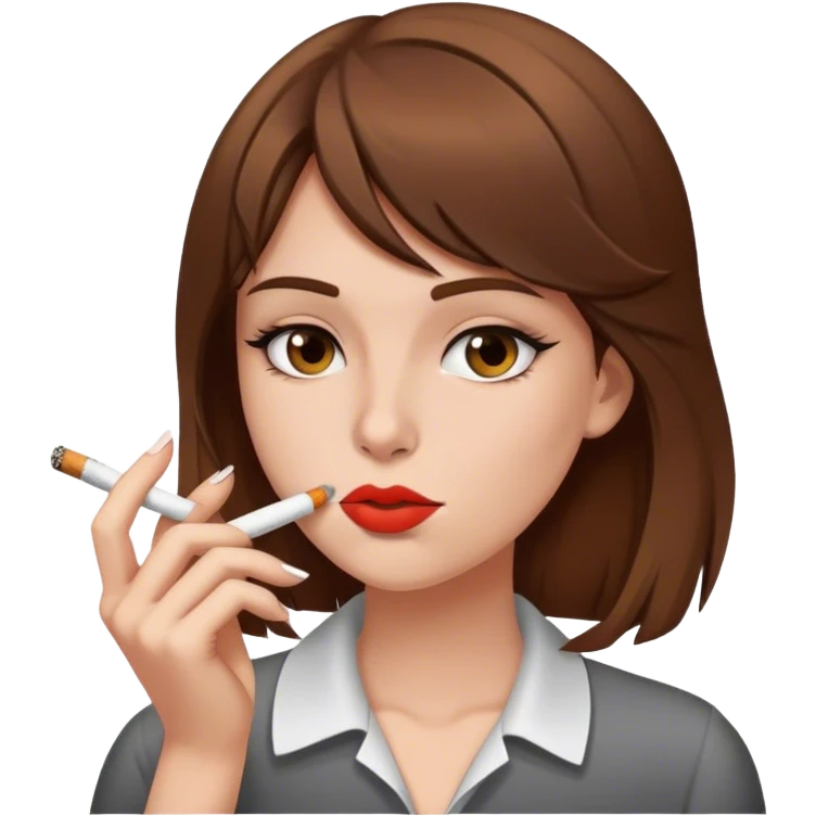 girl with brown hair smoking a ciagarette  emoji