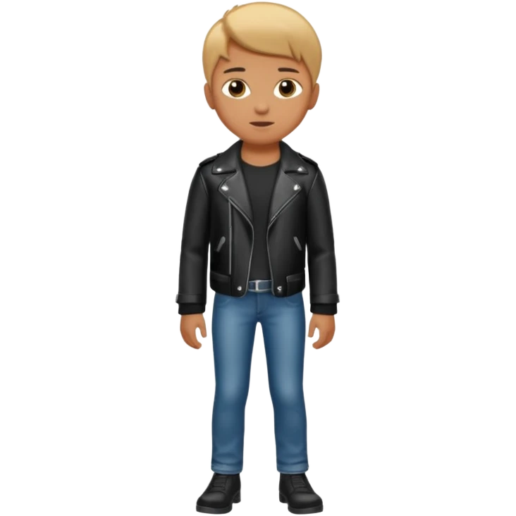 Boy in leather jocket, full body, different color leather jocket, close up emoji