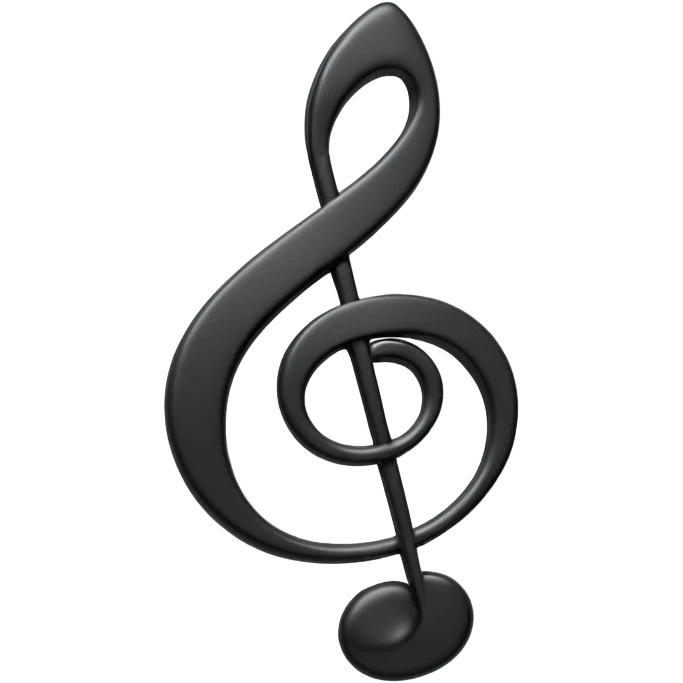 Puffy style black color music note, 3d rendering, isolated  emoji