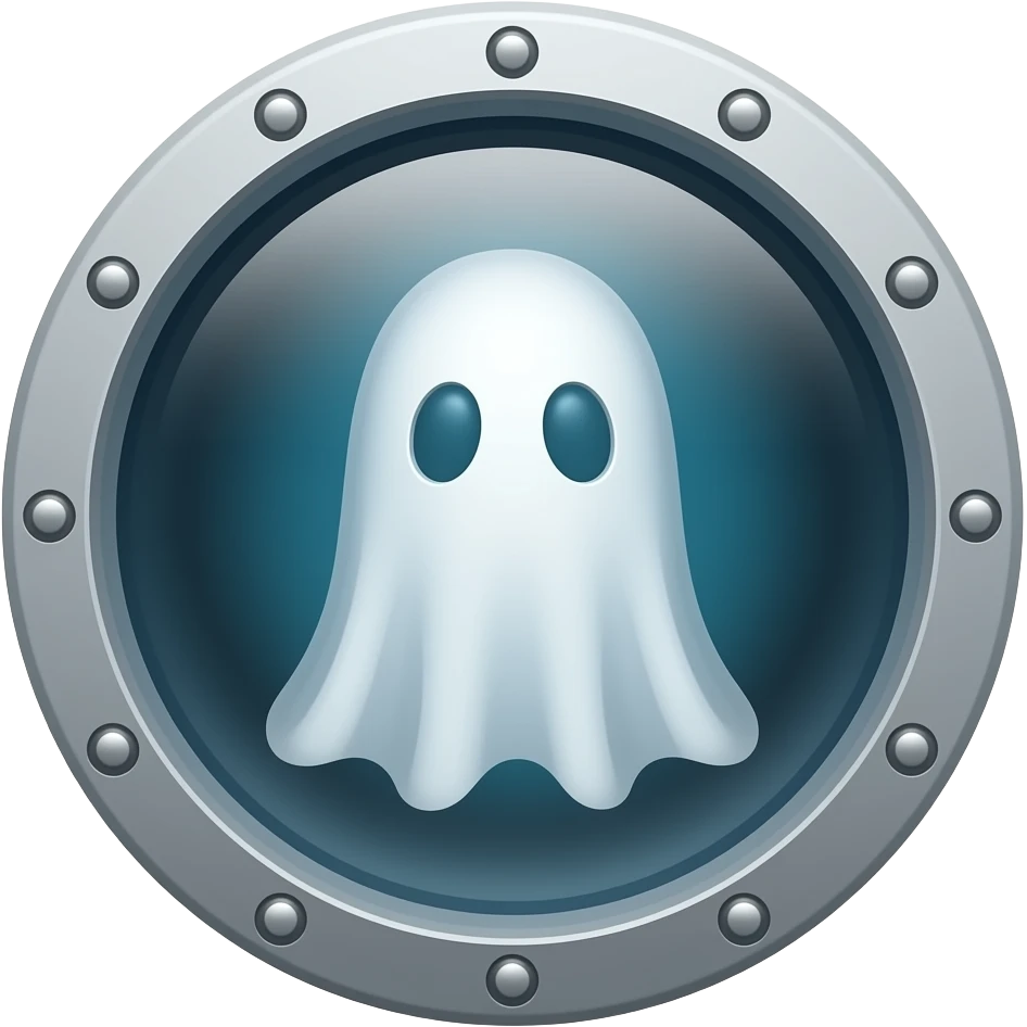 ghost in the machine in a circle emoji