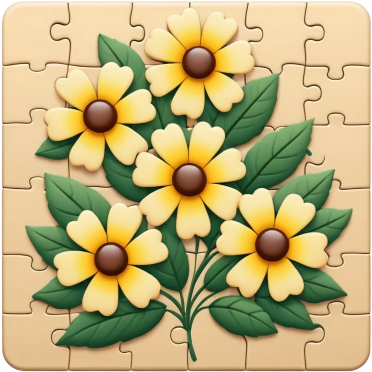 One Puzzle + beige flowers emoji