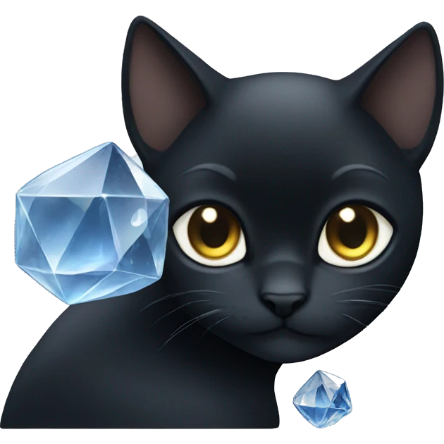 Black cat looking at Cristal’s  emoji