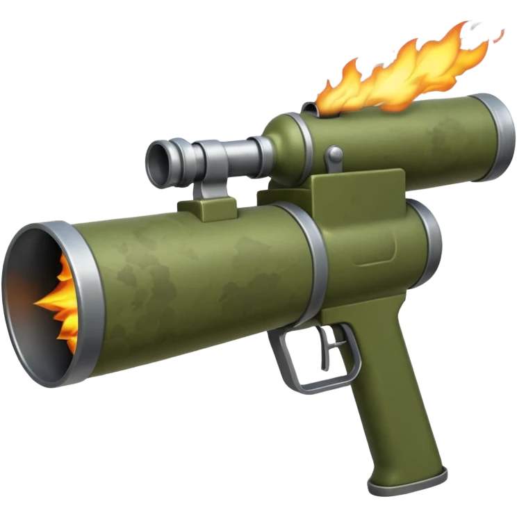 olive colored two-handled bazooka firing emoji