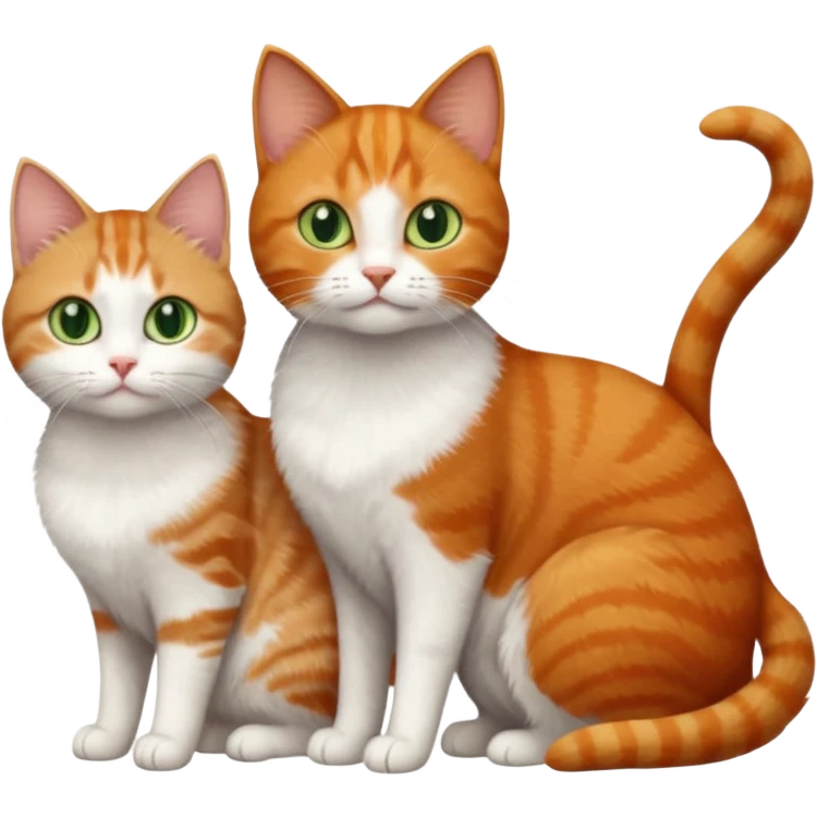 3 tiny different coloured short haired cats including a dark grey and white cat with green eyes,and  a ginger and white with orange eyes and a brown tabby and white with hazel eyes emoji