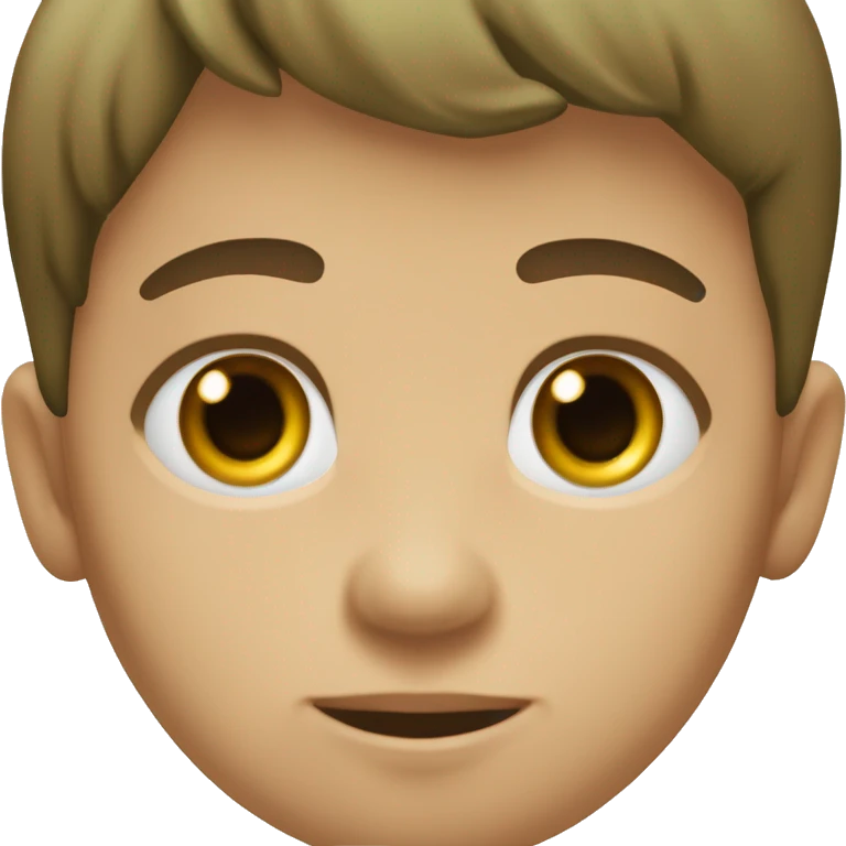 Niño pequeño , castaño , ojos verdes , con pecas ,  emoji