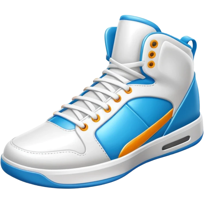 basketball sneaker object icon, high-top shoes, sporty design, glossy details, 3D cartoon, mobile game icon style, centered, clean background, no text, no watermark
 emoji