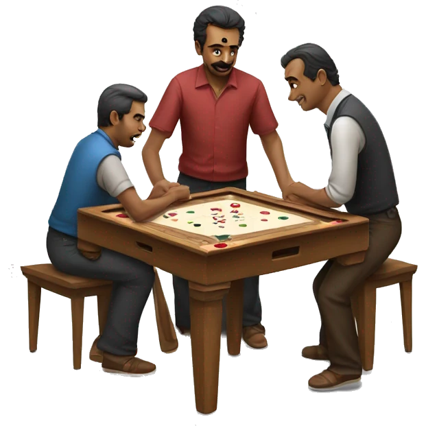 two man playing carrom emoji