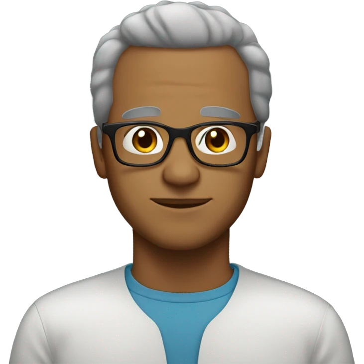 light brown man older glasses low hair emoji