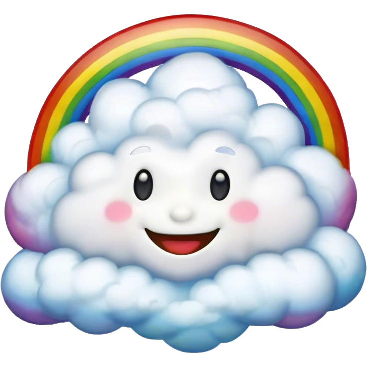 rainbow cloud smiling emoji emoji