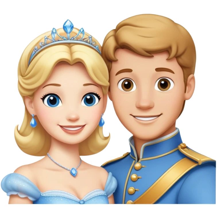 cinderella and prince charming (white) emoji