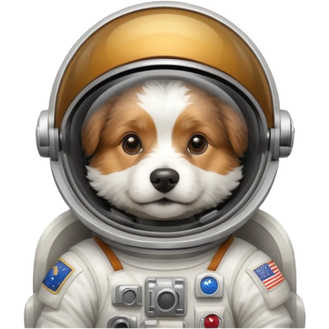 dog floating in space with astronaut suit emoji