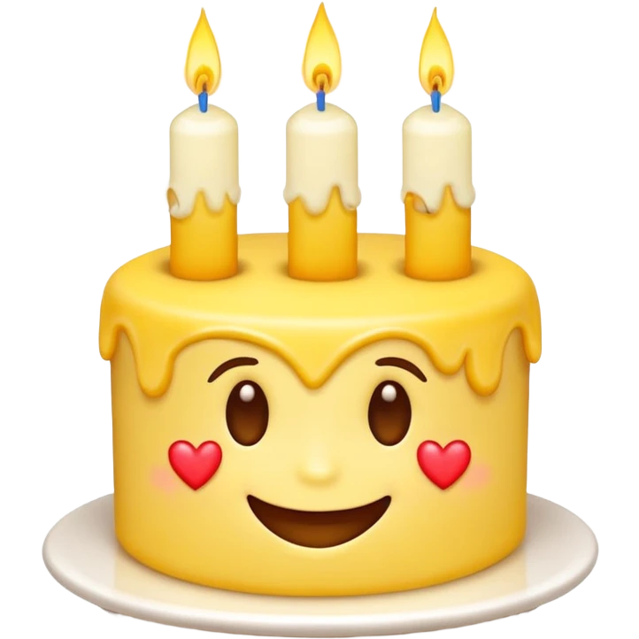 smiling emoji with a heart and a cake, symbolizing happiness, health, and best wishes for a birthday emoji