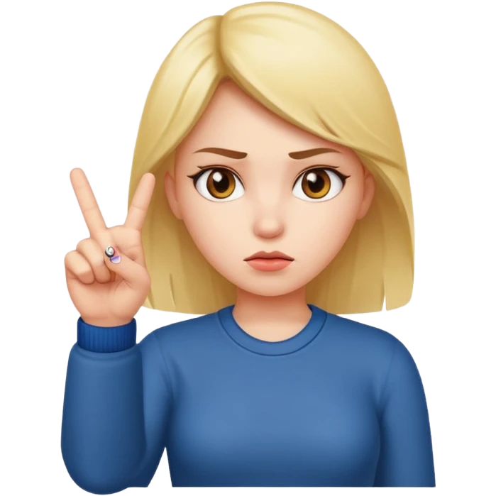Girl with middle finger emoji