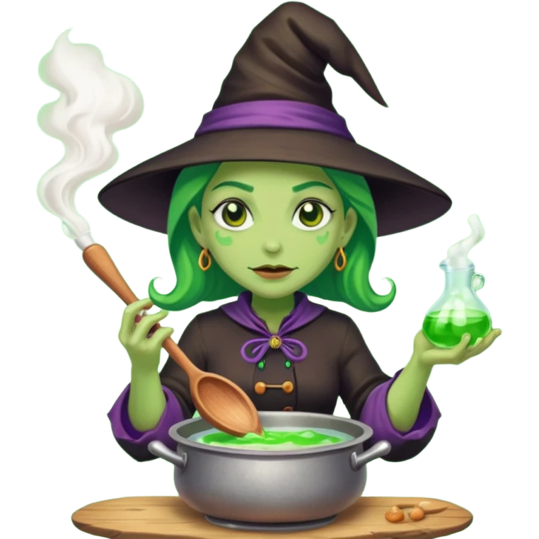 Soldado green witch cooking potion emoji