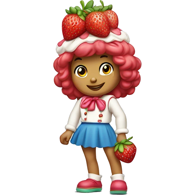 Strawberry shortcake cartoon character from the 80s original design emoji