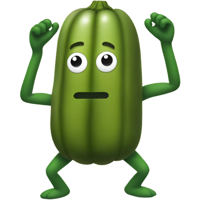 Pickle with arms and legs emoji