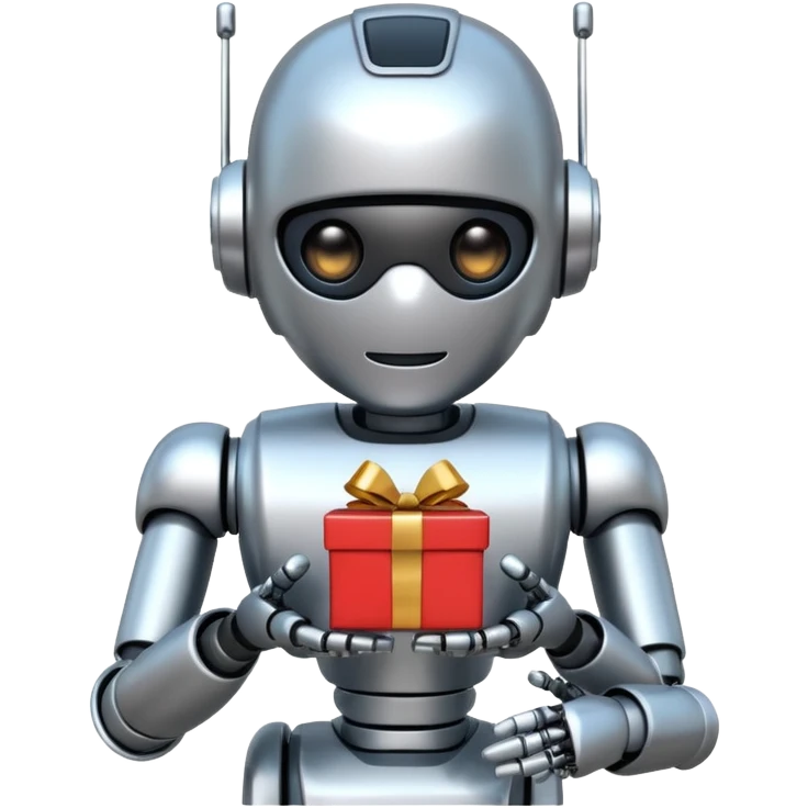 robot gift with an ai worker emoji