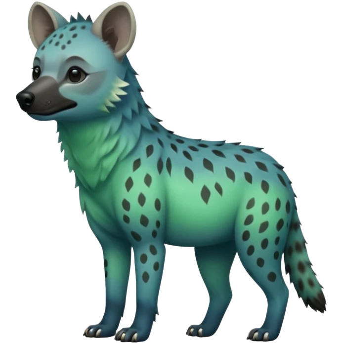 blue and green ombre hyena emoji