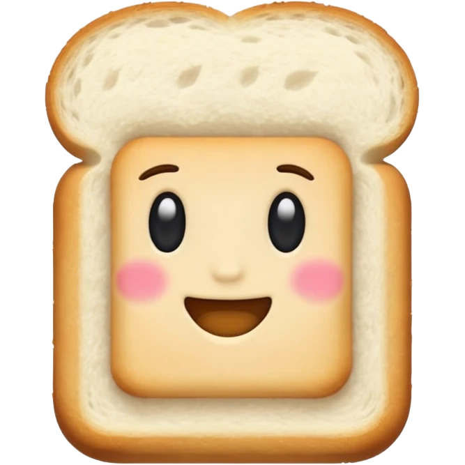 white bread without any face, iPhone emoji style emoji