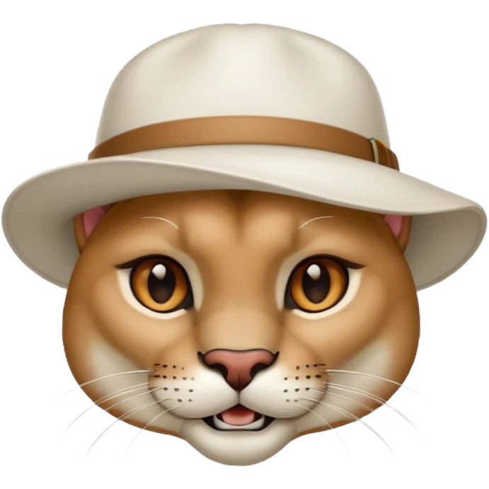 Cougar in white hat emoji
