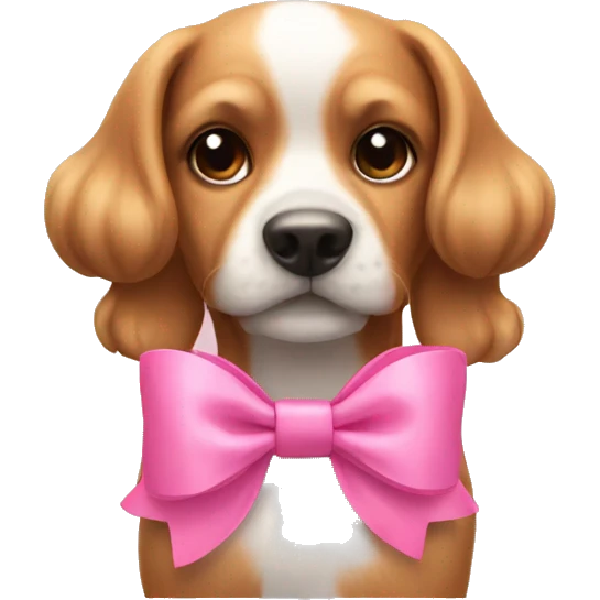 Dog bow pink emoji