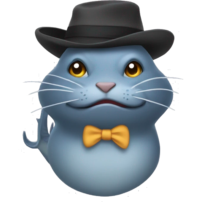 Catfish thinking in a hat  emoji