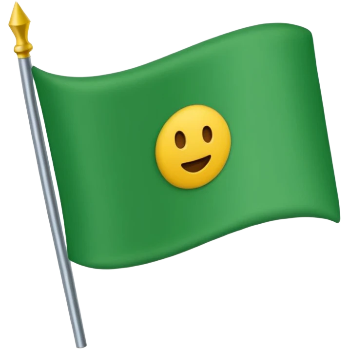 solo una bandera simple, un palo y una bandera verde en forma de pico, sin emojis de cara encima emoji
