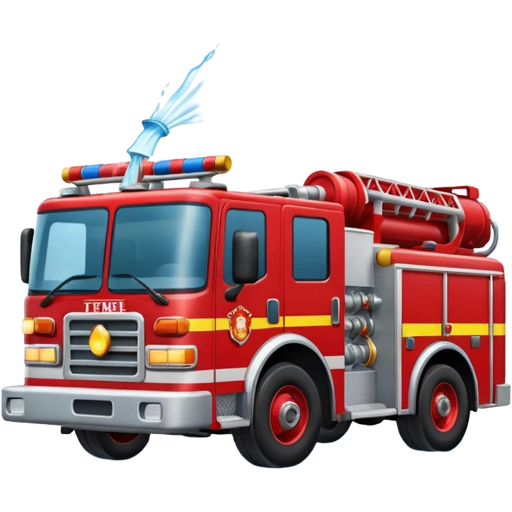 Fire truck throwing water forward  emoji