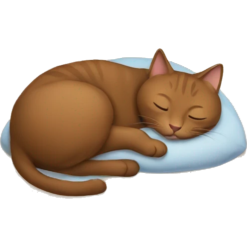 Brown cate sleeping emoji