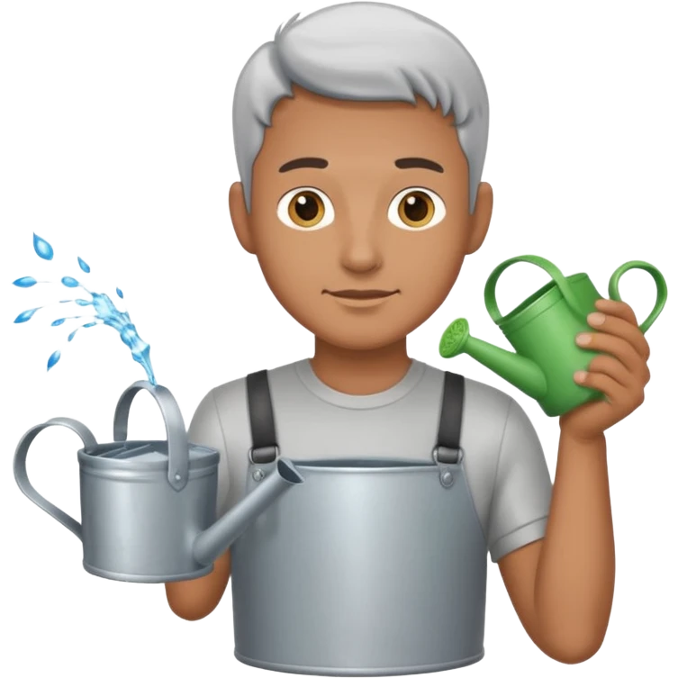 man holding watering pot emoji