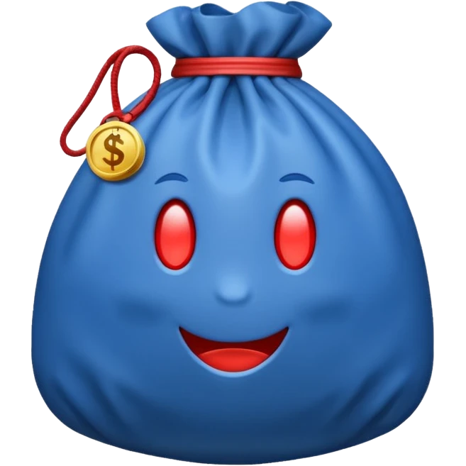 money bag blue (#00A3E0) and red (#F9423A) emoji